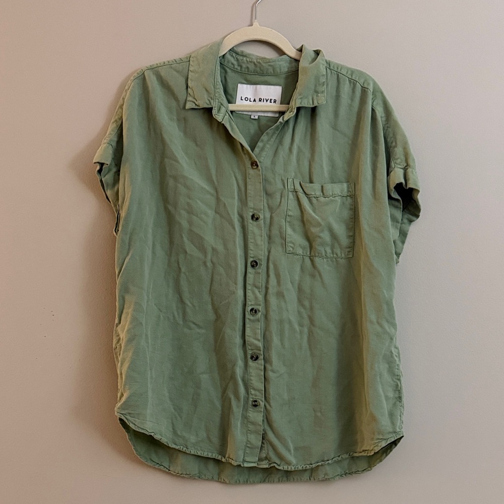 Lola River Women's Olive Green Button-Down Shirt